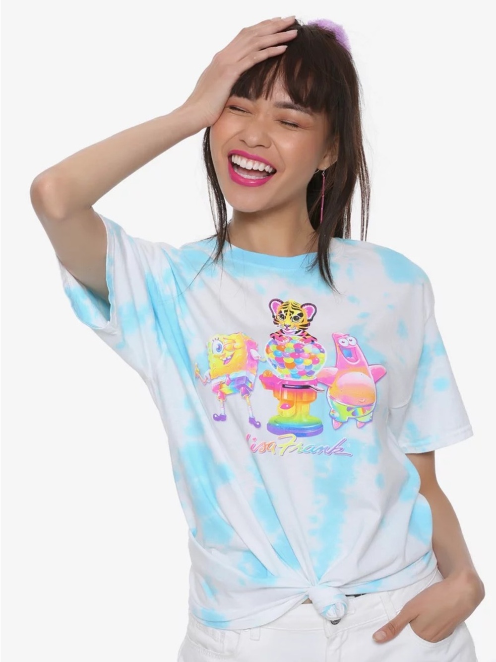 Hot Topic Lisa Frank x SpongeBob SquarePants Tie Dye Tee - Size Medium